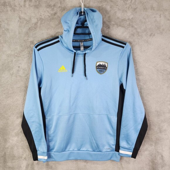 Mens Blue Adidas Academy FC Pullover Hoodie Sweatshirt Long Sleeve Size L - Picture 2 of 10